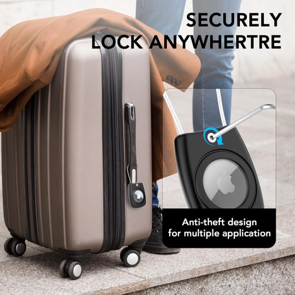 HATALKIN Compatible with Apple AirTag Holder, 4 Pack IPX8 Waterproof AirTag Secure Holder with Wire Cable Air Tag Lock Keychain Key Ring Holder Case Luggage tag for Keys, Luggage, Backpack - Image 4
