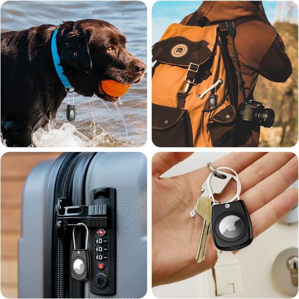 HATALKIN Compatible with Apple AirTag Holder, 4 Pack IPX8 Waterproof AirTag Secure Holder with Wire Cable Air Tag Lock Keychain Key Ring Holder Case Luggage tag for Keys, Luggage, Backpack - Image 7