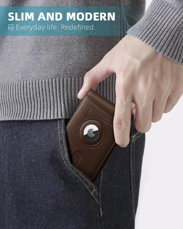 Zitahli Men's Wallets Airtag Holder Slim Rfid Leather with Gift Box - Image 6