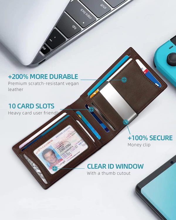 Zitahli Men's Wallets Airtag Holder Slim Rfid Leather with Gift Box - Image 2