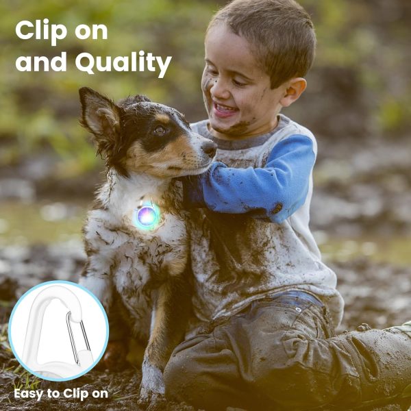Dog Lights 2Pack LED Rechargeable Dog Collar Lights Clip on with RGB Color Pet Safety Lights Light up Lighted Dog Harness Light for Night Walking Camping - Image 7